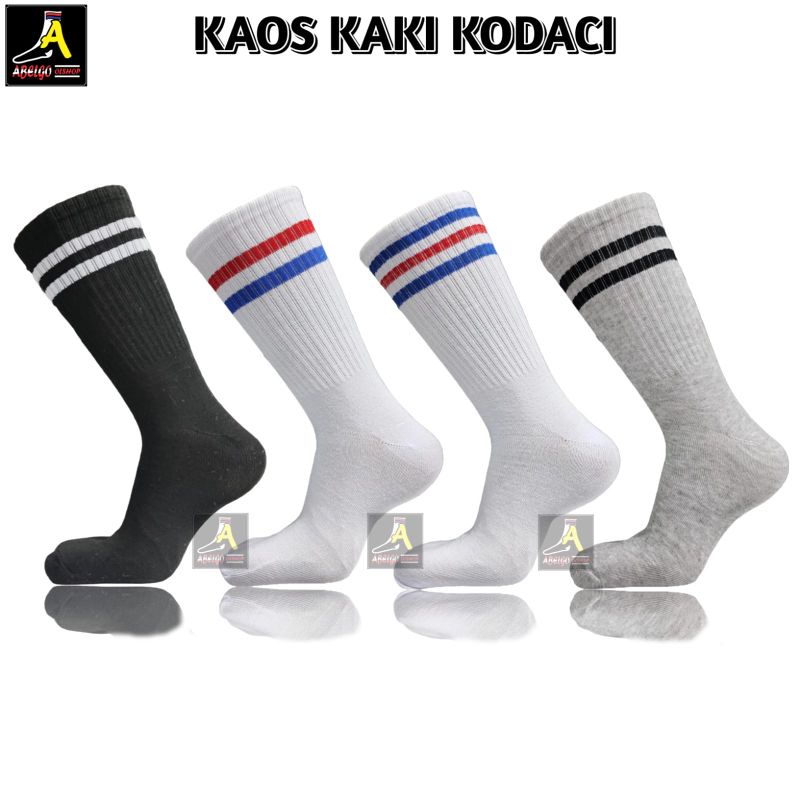 Kaos kaki Old school motif belang/Kaos kaki motif stripe kodaci panjang/Kaos kaki kodaci pe panjang