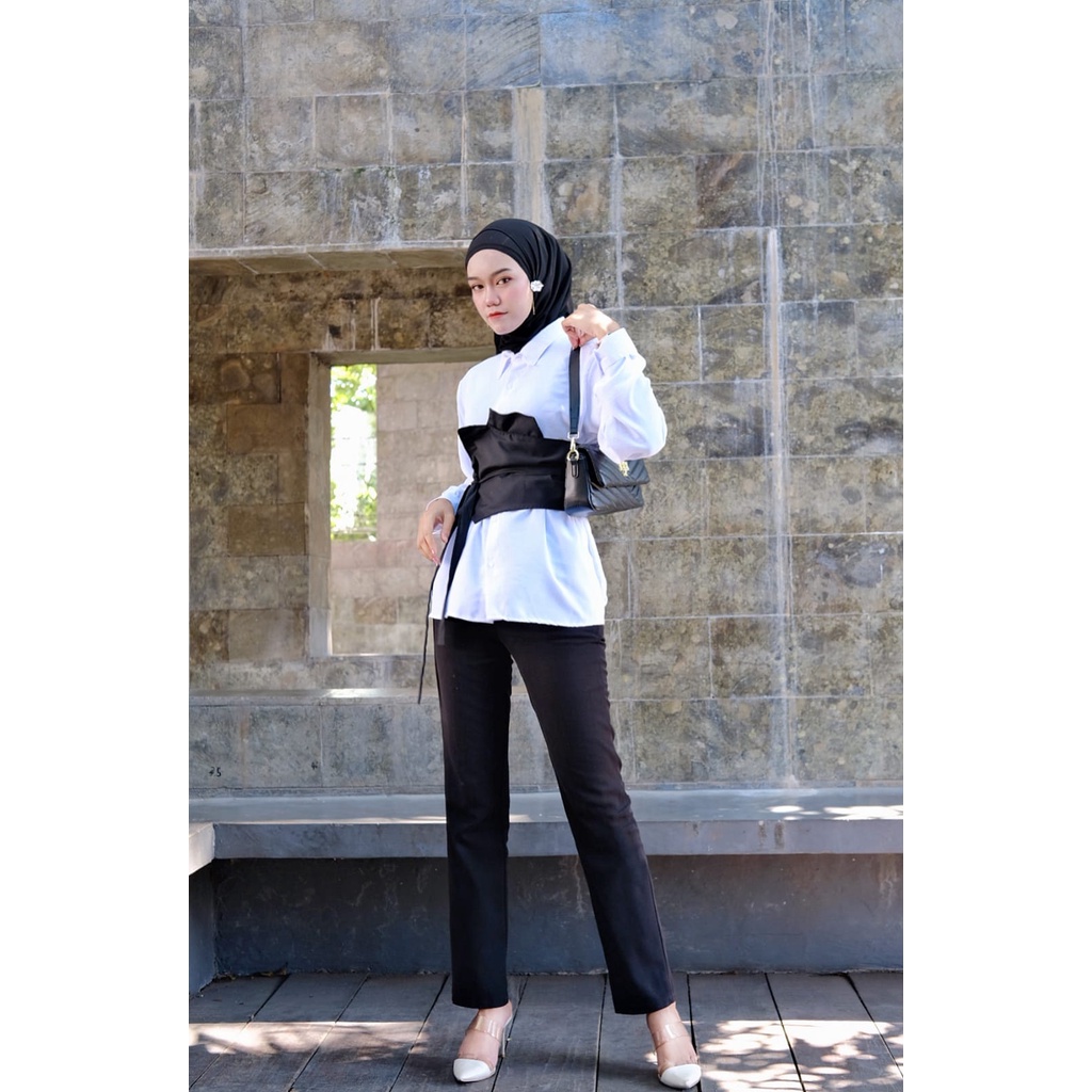 Gheara Basic Cringkle Airflow Shirt Oversized - Kemeja Polos Cringkle Oversize - Kemeja Wanita