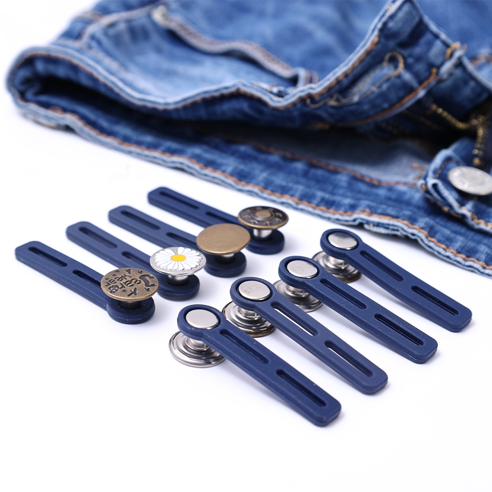 1pc Magic Metal Button Extender Untuk Celana Jeans Gratis Jahit Adjustable Ditarik Pinggang Extenders Button Waistband Expander