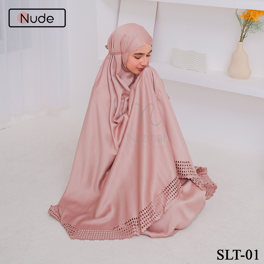 Mukena Silk Premium 2 in 1 Resleting Laser Cut