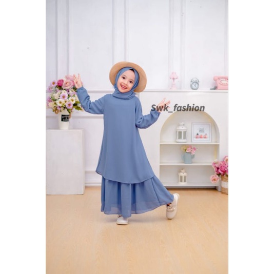 gamis malaysia anak set pasmina , gamis anak terlaris 4th-12th, gamis malaysia ceruty full purring