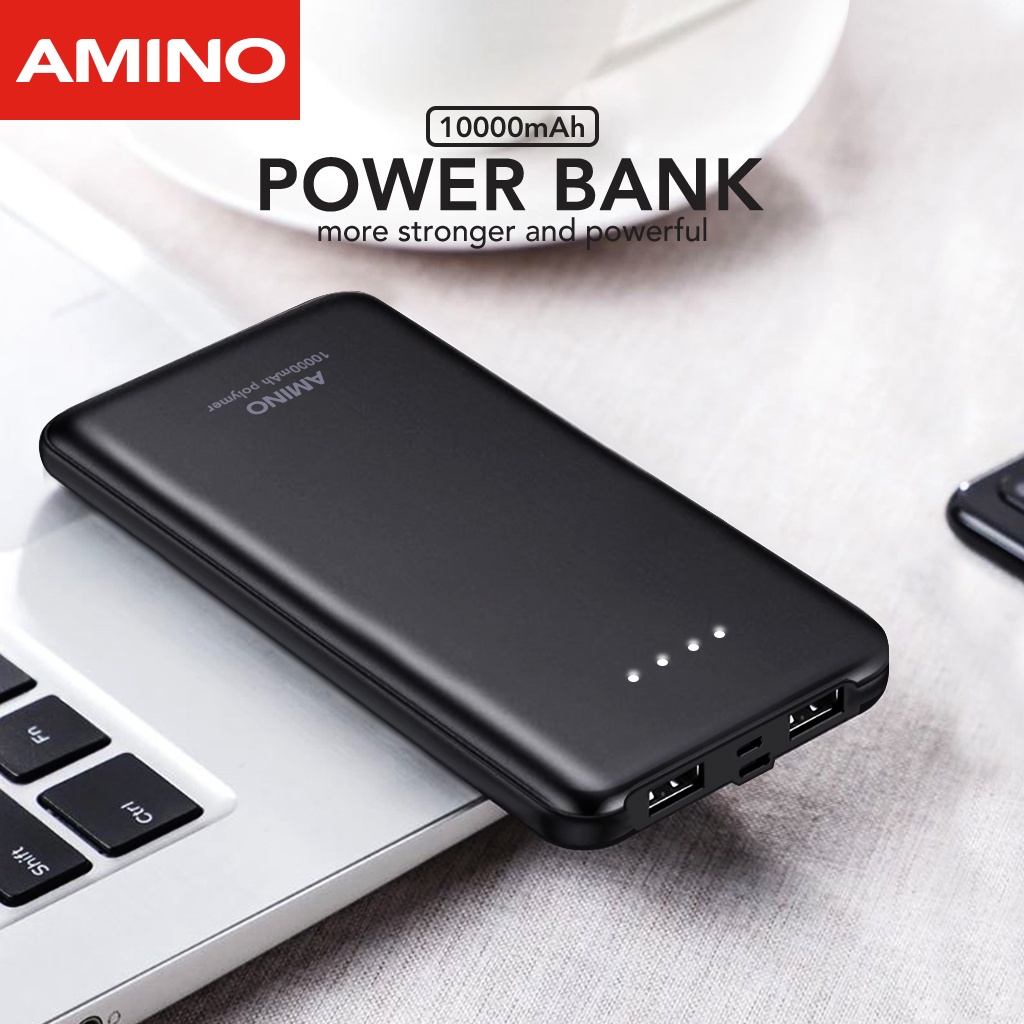 Power Bank 10.000mAh Amino 37Wh 2A Quick Charge Pesawat not Powerbank 20000 mah