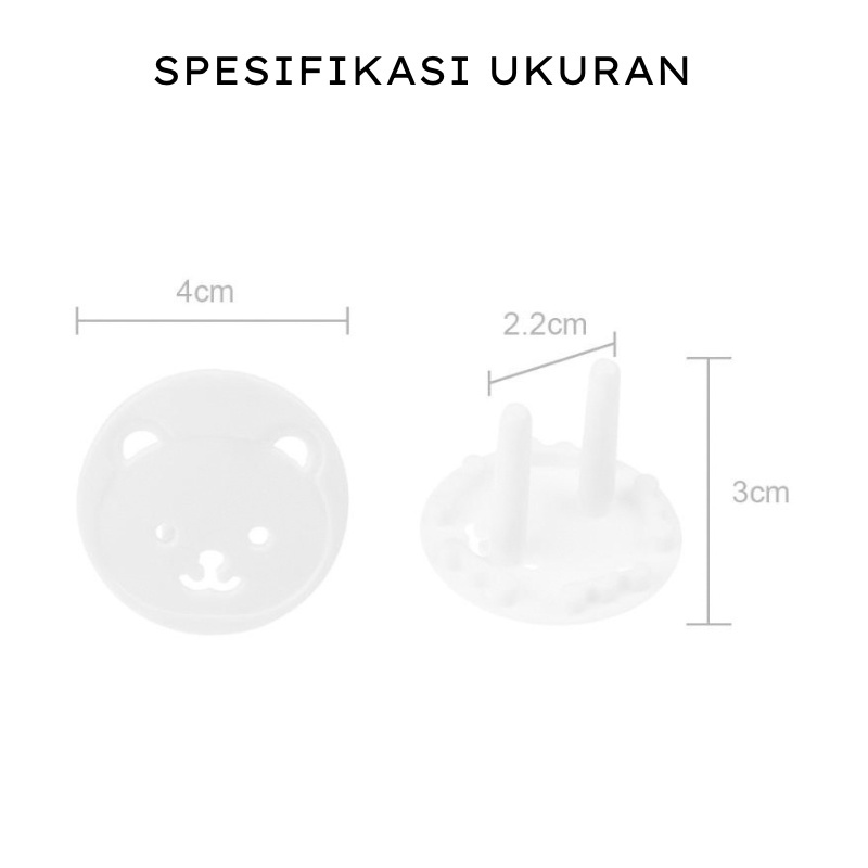 [M7] EU SOCKET PENGMAN COLOKAN LISTRIK MOTIF BERUANG TRANSPARAN / PENGAMAN STOP KONTAK / PENUTUP COLOKAN LISTRIK BABY SAFETY