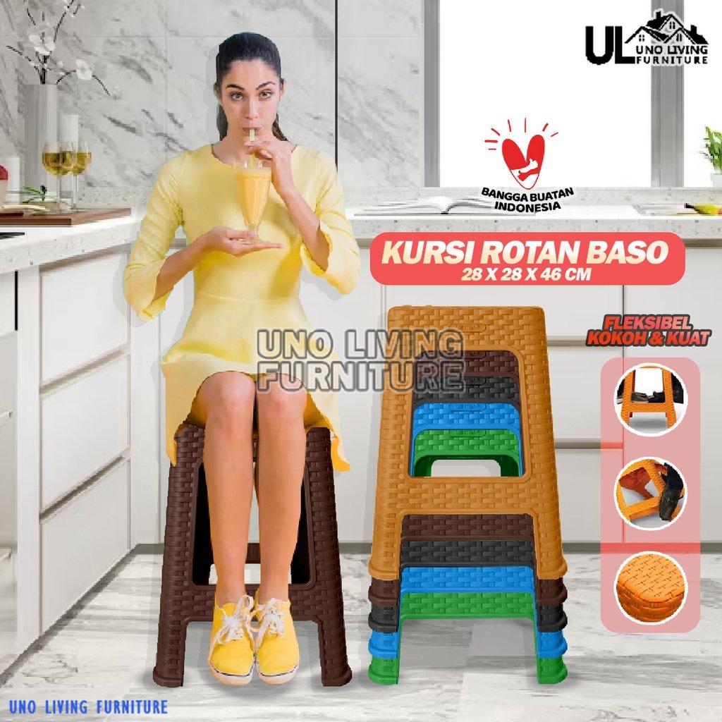 PROMO! KURSI BASO PLASTIK ROTAN / KURSI PLASTIK / KURSI BASO MOTIF ANYAMAN PLASTIK KURSI ROTAN BASO