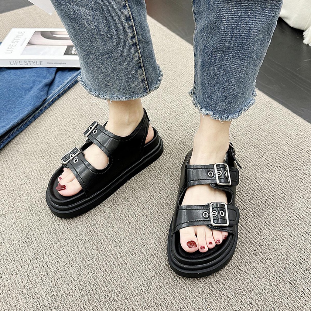 Sepatu Sandal Wanita Casual Sendal Slip On Cewek Anti Slip Kekinian Import Fashionable Korean Style Trendy