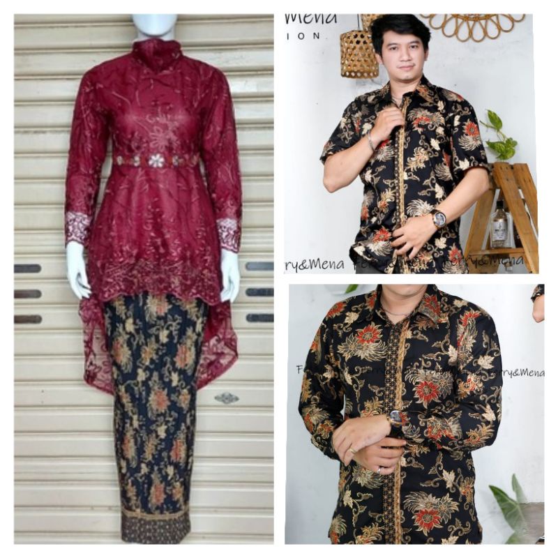 BA COUPLE KEBAYA LESTI MODERN SET KEBAYA PESTA SET KEBAYA TUNIK MUSLIM SETKEBAYA TUNANGAN COUPLE KEBAYA KELUARGA KEBAYA