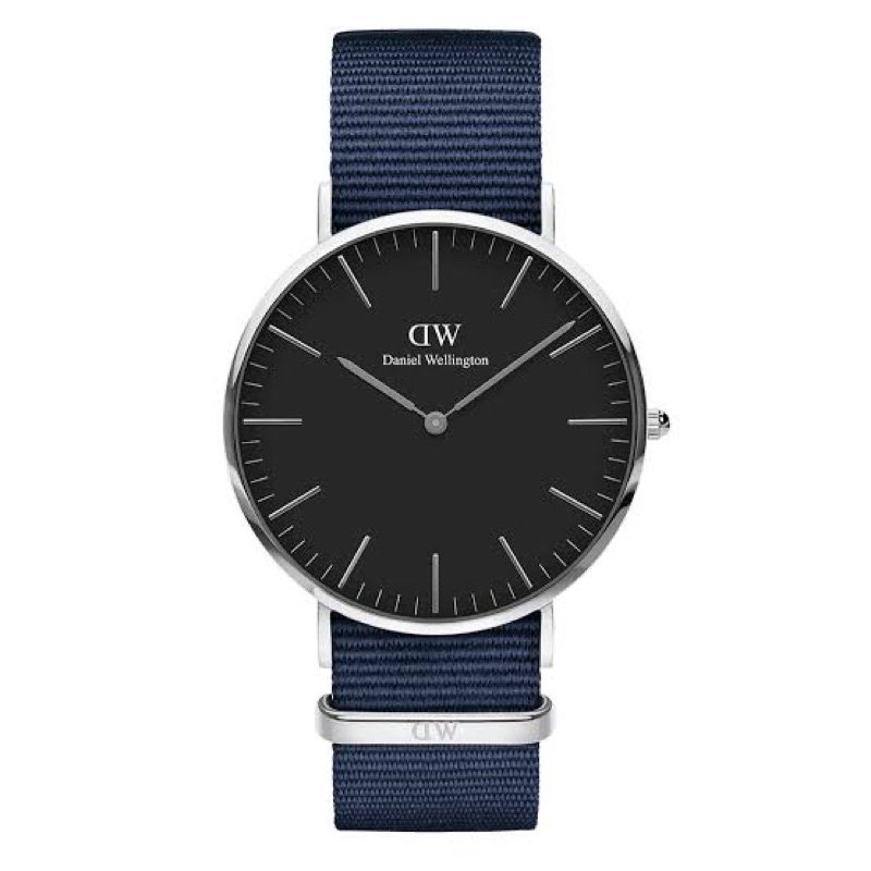 [100% ORIGINAL] Daniel Wellington Jam Tangan Pria Classic Silver Nato Canvas Strap Dw Ori