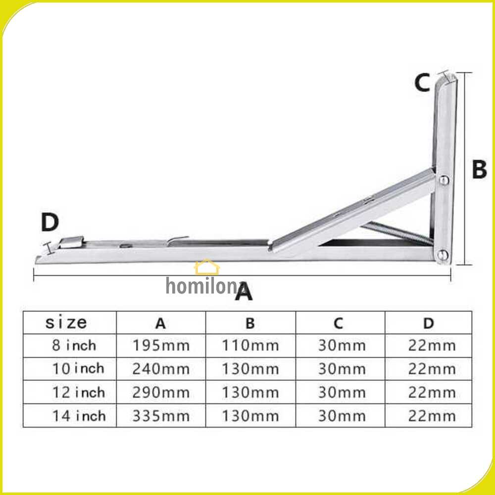 Taffware Bracket Engsel Stainless Steel 65kg 8 Inch 2 PCS - XIDA-JM004