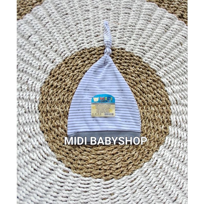 Serian Abu - 3 Pcs Topi Kupluk Bayi Baru Lahir Topi Bayi 0 - 3 Bulan Grey Series Midi Babywear