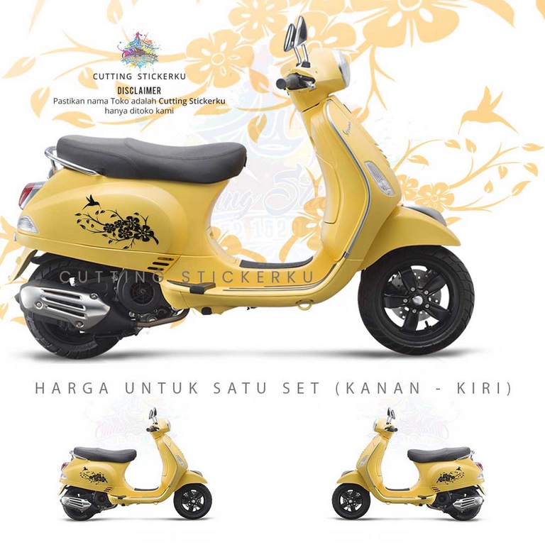 Cutting Stiker Bird Flower Variasi Motor Mobil Sticker Bunga Cantik Lucu Timbul Keren Nyala Dasbor Spakbor Visor Body Kaca Helm Laptop Hologram Reflective Tahan Air Setiker Veriasi Bodi Samping Jepang Matic Scoopy Vario Beat Nmax Pcx Vespa Windshield