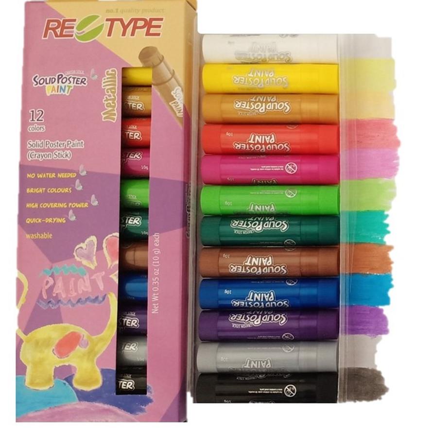 

Trendy ! Retype Crayon Solid Poster Paint Metallic Colours