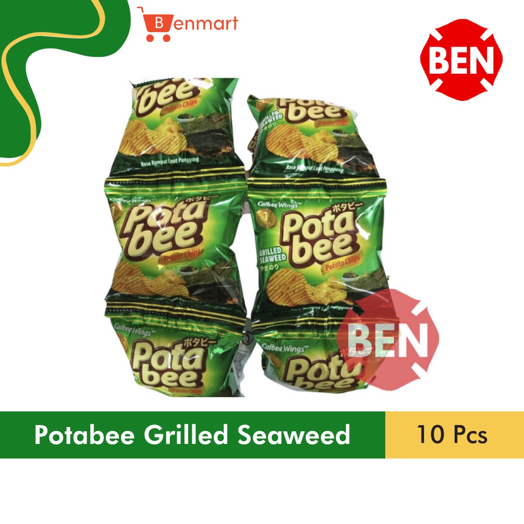 

Potabee Grilled Seaweed 1 Renceng 10 Sachet Pcs - Rumput Laut Potato