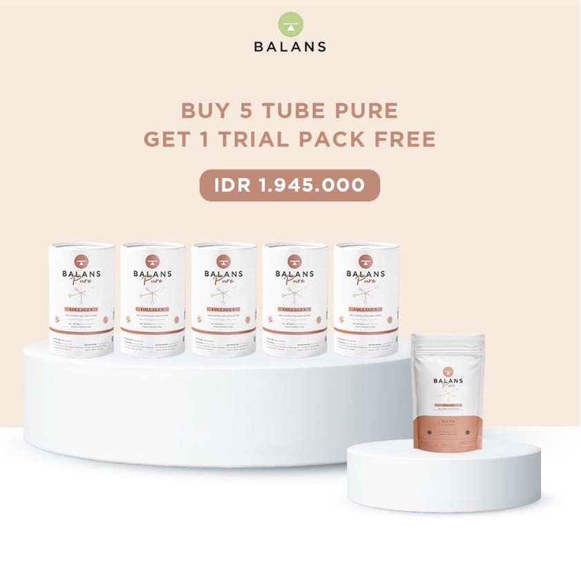 

BALANS BUNDLING PURE COLAGGEN DRINK 5 TUBE Free 1 Trial Pack
