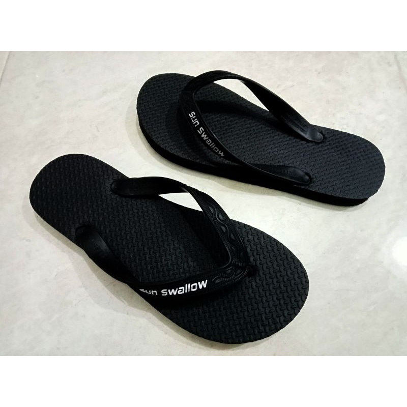 Size 11 Sandal Jepit Sun Swallow Full Black Hitam no 11