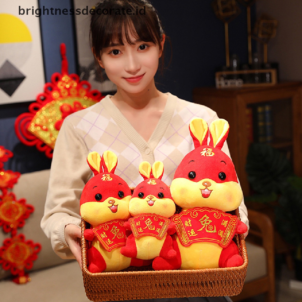 [Birth] 2023tahun Baru Tang Suit Gaya Cina Kelinci Mainan Mewah Lucky Bunny Boneka Boneka [ID]