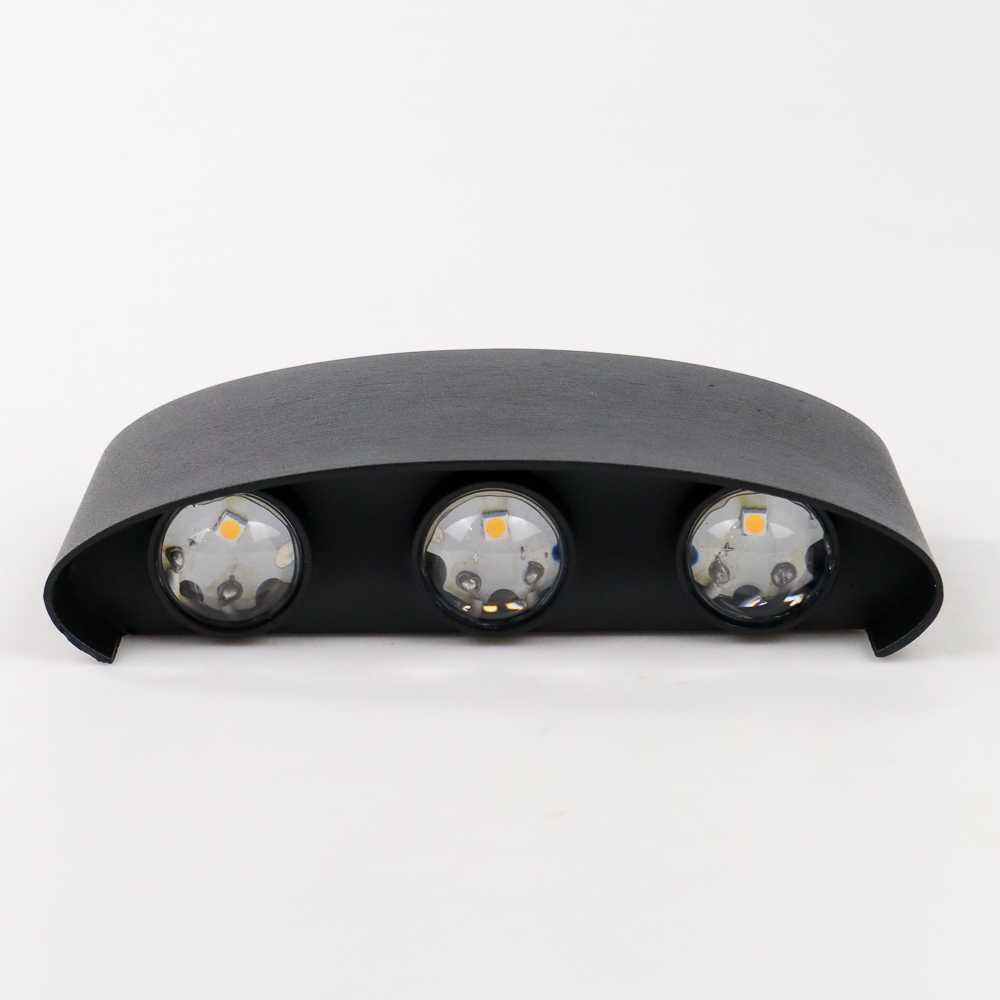 TaffLED Lampu Dinding Hias Outdoor Aluminium 6W 6 LED Warm White Lampu Kamar