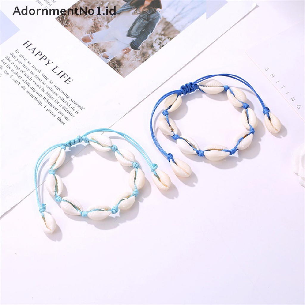 [AdornmentNo1] Gelang Kaki Shell Alami Untuk Wanita Perhiasan Kaki Musim Panas Pantai Barefoot Bracelet [ID]