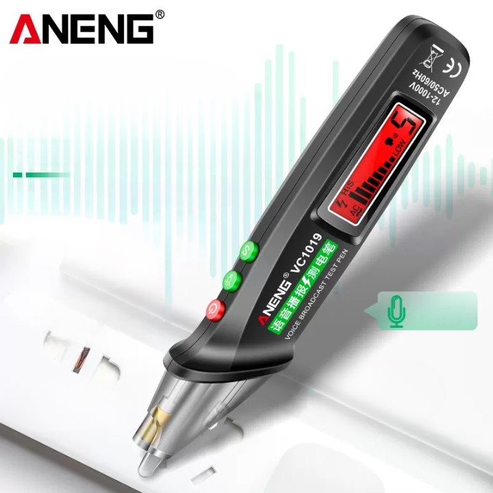 ANENG Test Pen Digital Multimeter Voice Broadcast - VC1019 - Black