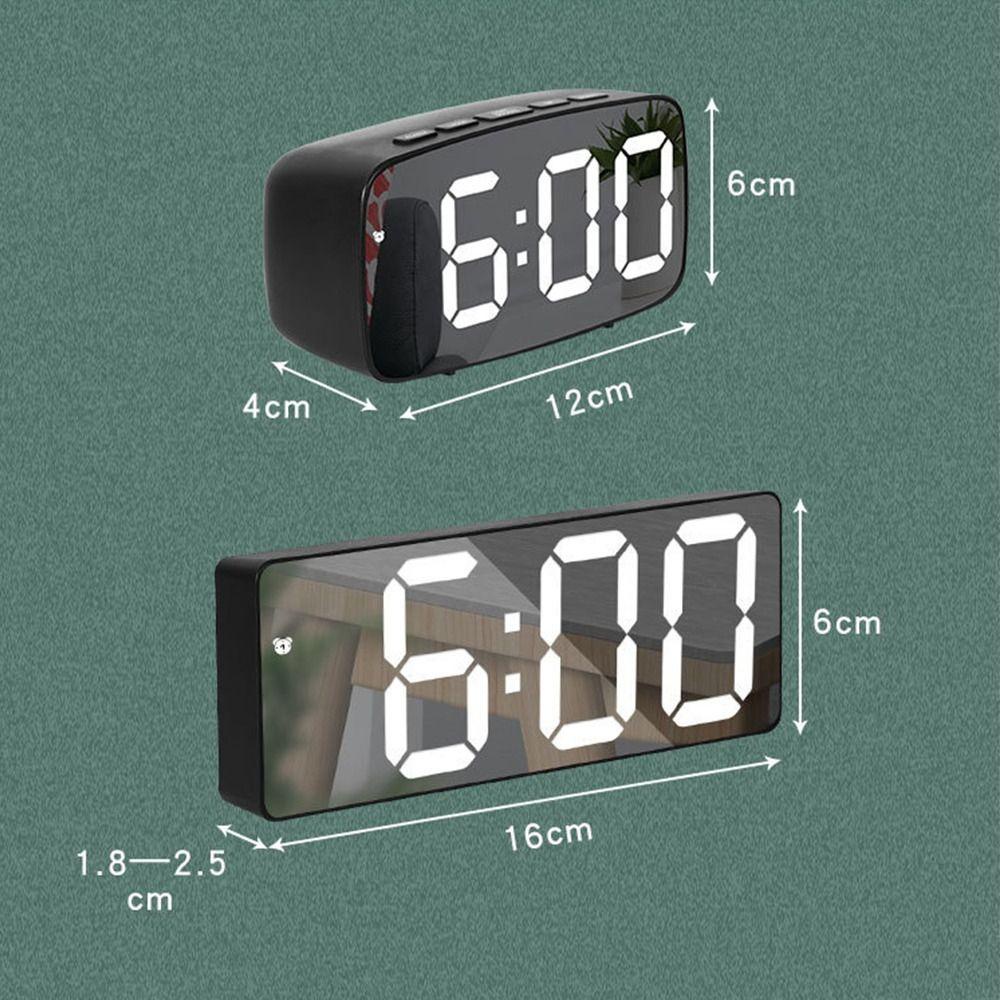 TOP Jam Weker Meja Samping Tempat Tidur Backlight Suhu Angka Kalender Clock LED Digital