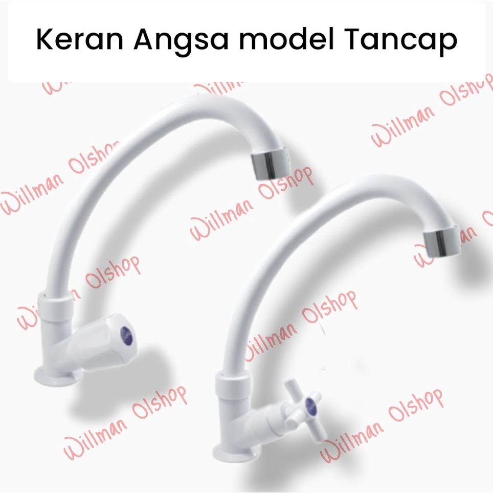 KERAN ANGSA PLASTIK PVC TANCAP TANAM KRAN SINK CUCI PIRING