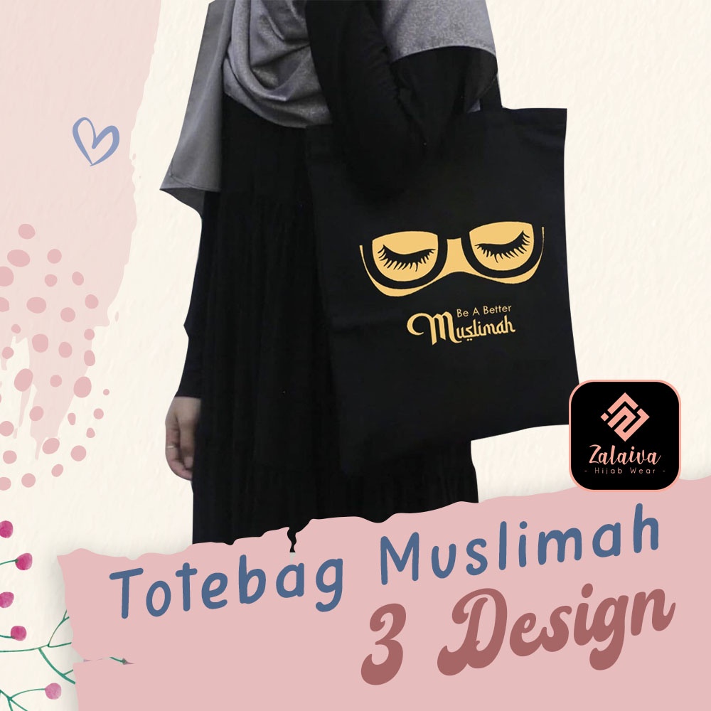 ZALAIVA ✨Tas Tote Bag Muslimah Totebag Wanita Motif Niqab Trendy