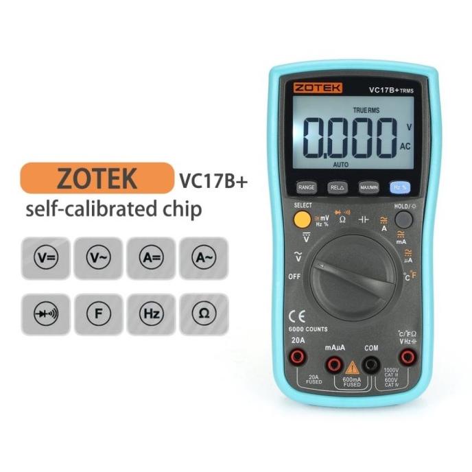 ZOTEK VC17B+ 6000 Counts True-RMS Multitester Digital Multimeter Auto