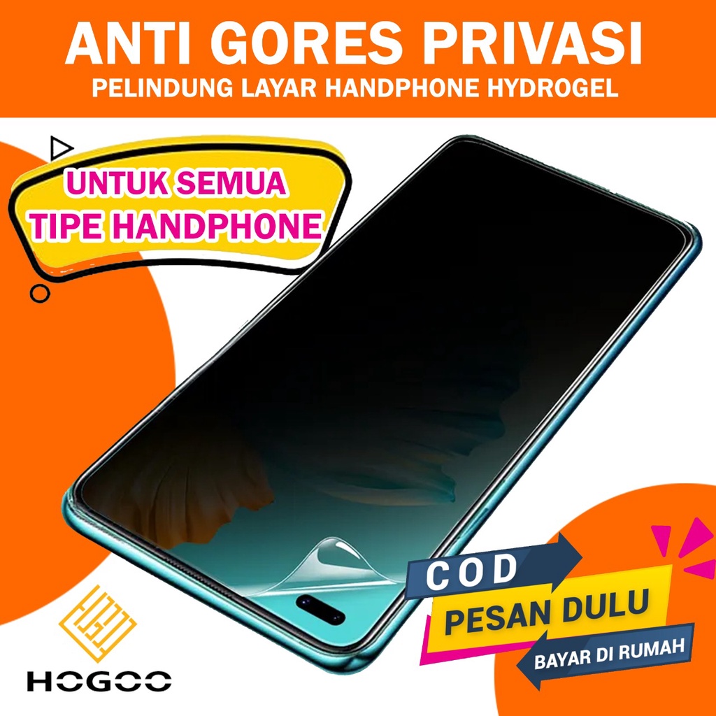 HYDROGEL SCREEN PROTECTOR PELINDUNG LAYAR HP ALL TYPE ANTISPY ANTIBLUE