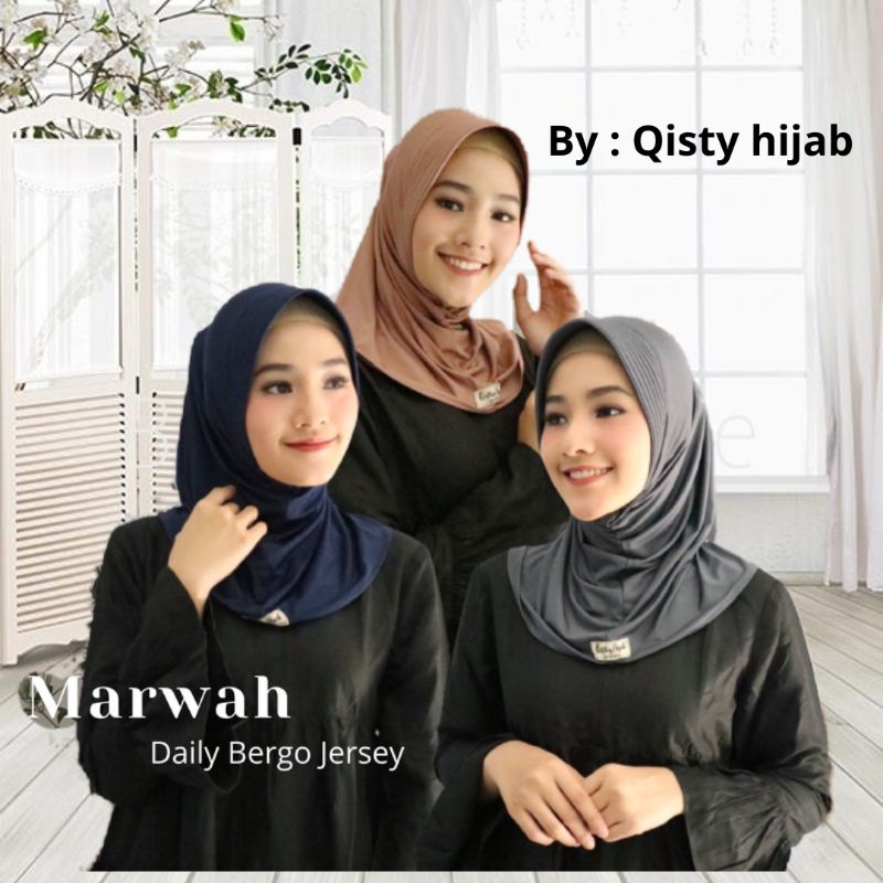 Hijab Marwah Jersey / Hijab Instan / Hijab Jersey Instan / Hijab Sport Marwah / Hijab Instan Jersey