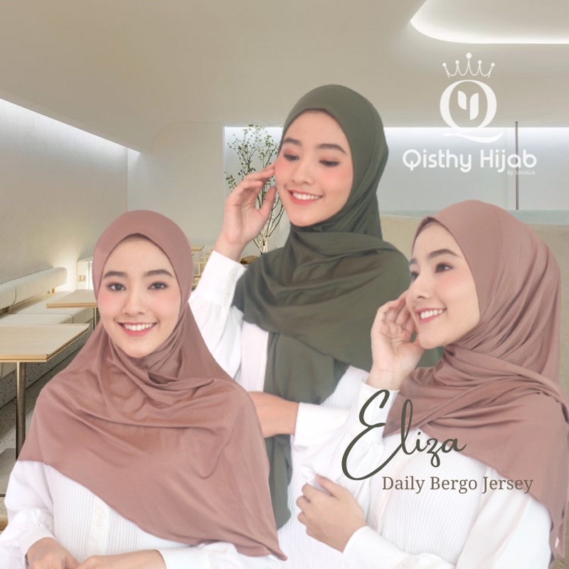 Khimar Eliza Instan | Khimar Segitiga Instan | Khimar Soft Ped Malay | Bergo Jersey premium by Qisthy Hijab