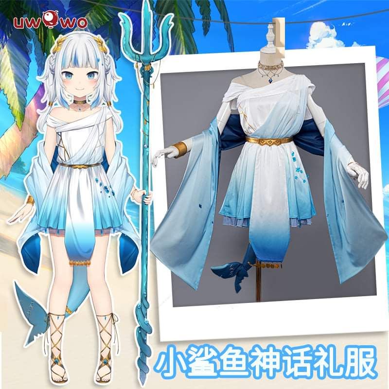 ✨ READY ✨ Uwowo - Gawr Gura Myth Atlantis Hololive Vtuber Voste Cosplay