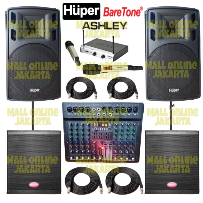 Paket speaker aktif huper 15 inch Ha400 subwoofer aktiv sw15 outdoor