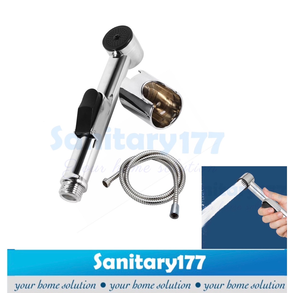Semprotan shower Bidet Cebok murah panjang S1 dan gantungan sower- head kepala semprotan air Shower sprayer spray washer Toilet Kepala Jet Shower Bidet Cebok kloset closet closed