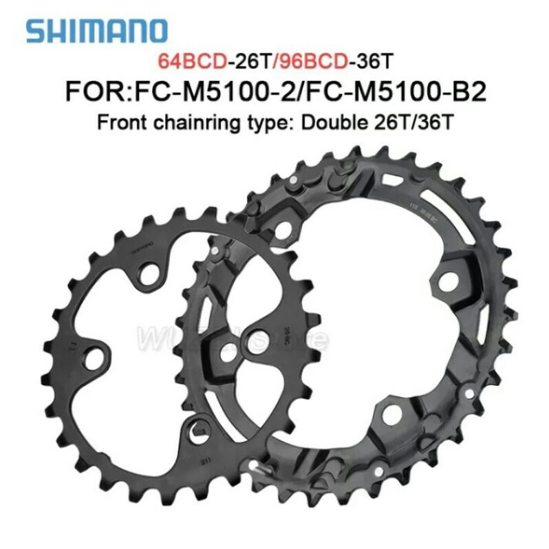 chainring asimetris bcd 96 36t dan bcd 64 26t untuk deore slx xt dual chainring
