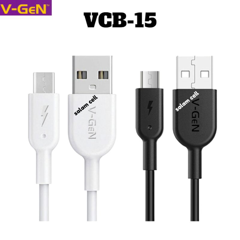 Kabel Data Micro Usb V-Gen VCB-15 2,4A Fast Charging Original Vgen Vcb 15 Garansi Resmi