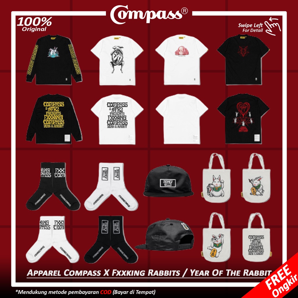 Apparel Compass X Fxxking Rabbits / Year Of The Rabbit (Shirt / T-shirt / Socks / Hat / Totebag)