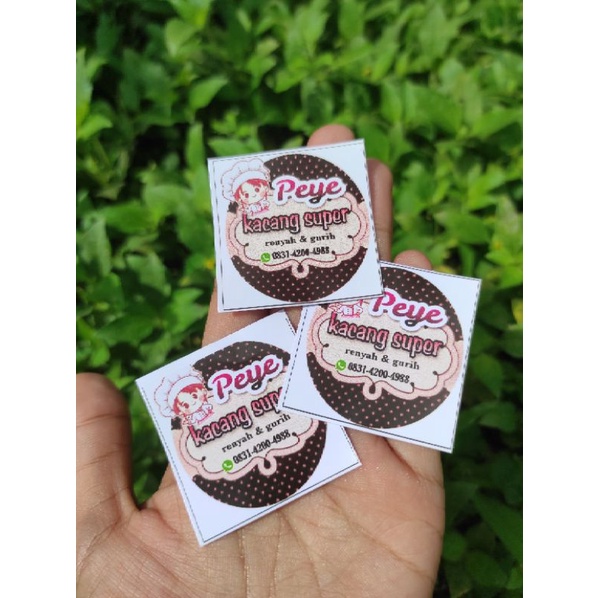 

stiker cemilan untuk kacang peyek bisa req isi 100lembar + Desain