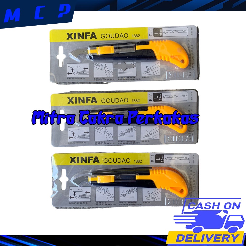 Pisau / Pemotong Plastik / Akrilik / Mika / Plastic / Acrylic / HPL / Utility Hook Knife / Cutter Xinfa PISAU CUTTER AKRILIK / ACRYLIC / MIKA / PLASTIK BERKUALITAS