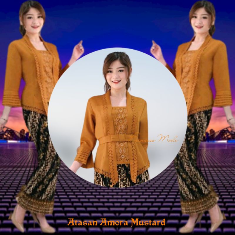 Atasan Kebaya Kartini Kutu Baru Modern Motif Laser Kebaya Bali