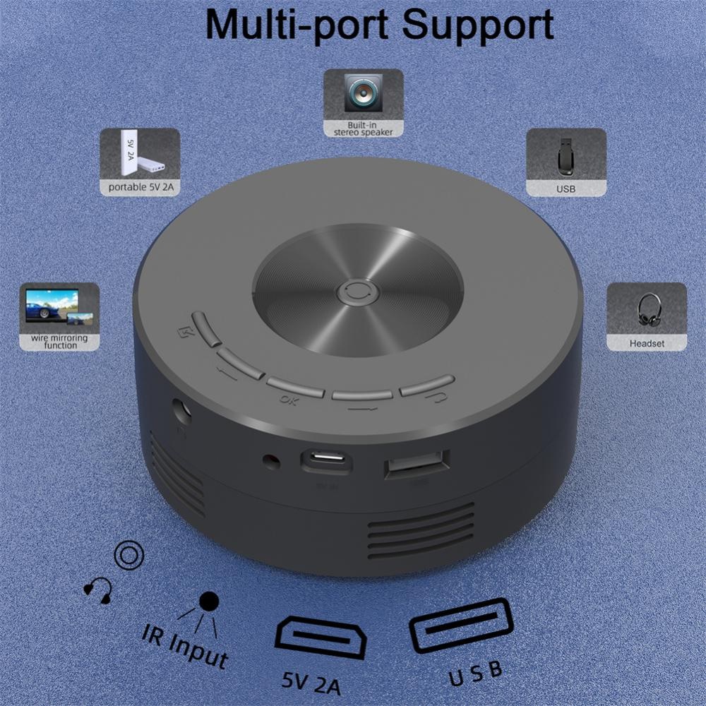 YT200 - Super Mini Portable Projector 15 ANSI Lumens - 1080P Support - Proyektor Super Mini Bisa Connect Ke Handphone