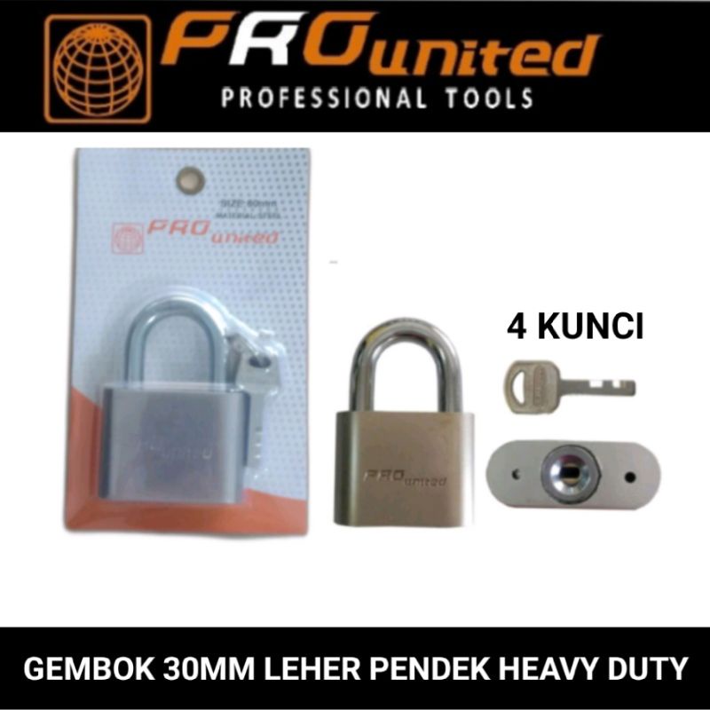 GEMBOK 30MM L/PENDEK HEAVY DUTY PRO UNITED