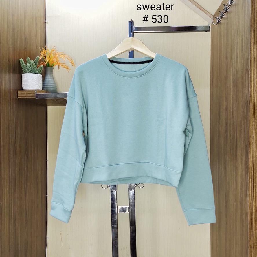 SWEATER Crop Oversize | Korean Sweater - CREWNECK Wanita