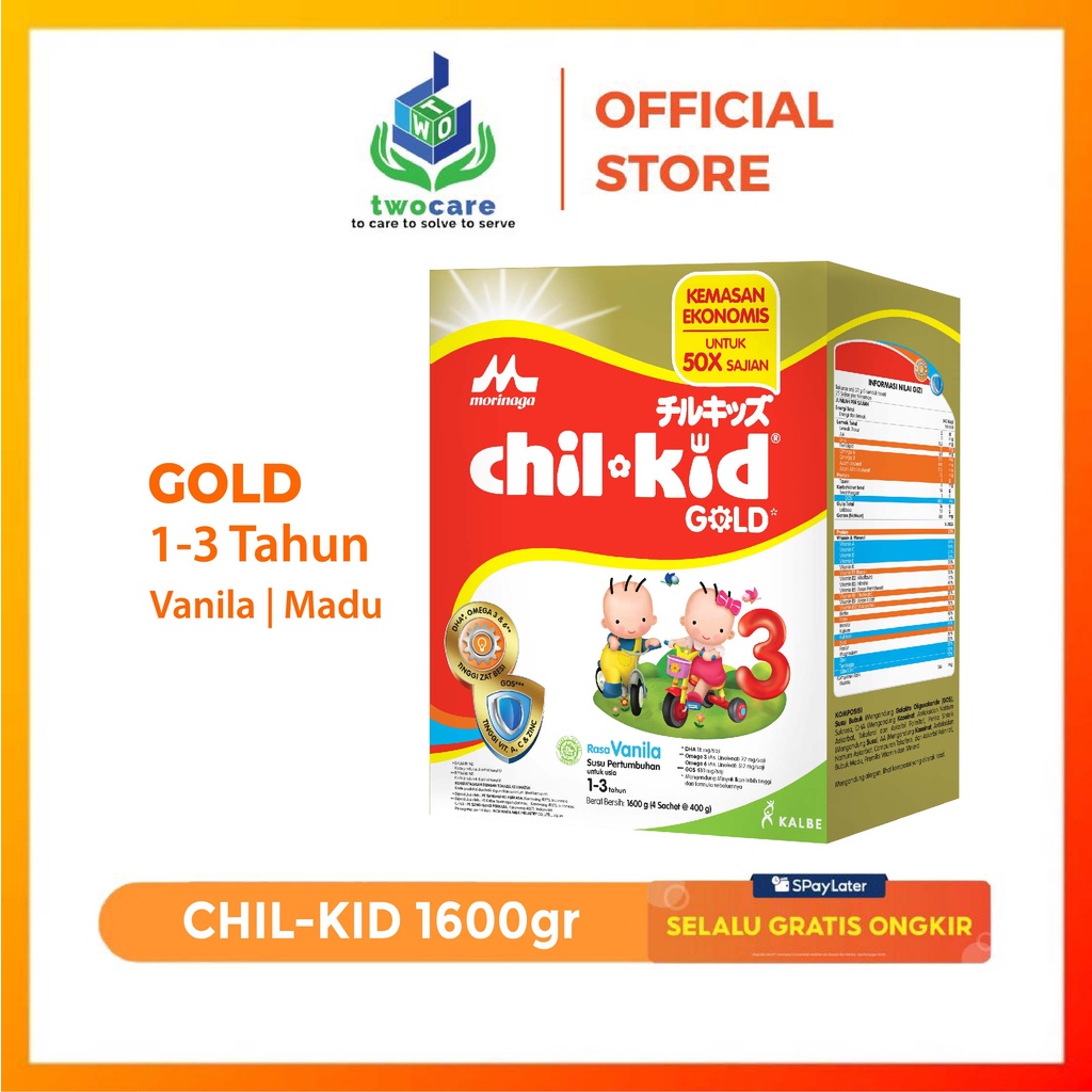 Morinaga Chil Kid Gold 1600 gr Madu Vanilla - Susu Pertumbuhan Anak Batita