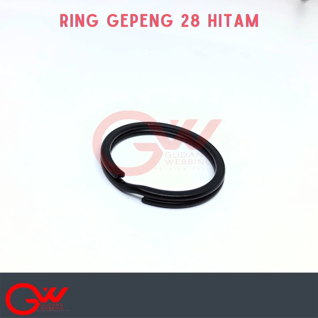 RING GANTUNGAN KUNCI / RING GEPENG 25/28 mm BLACK - ECERAN 1 PCS