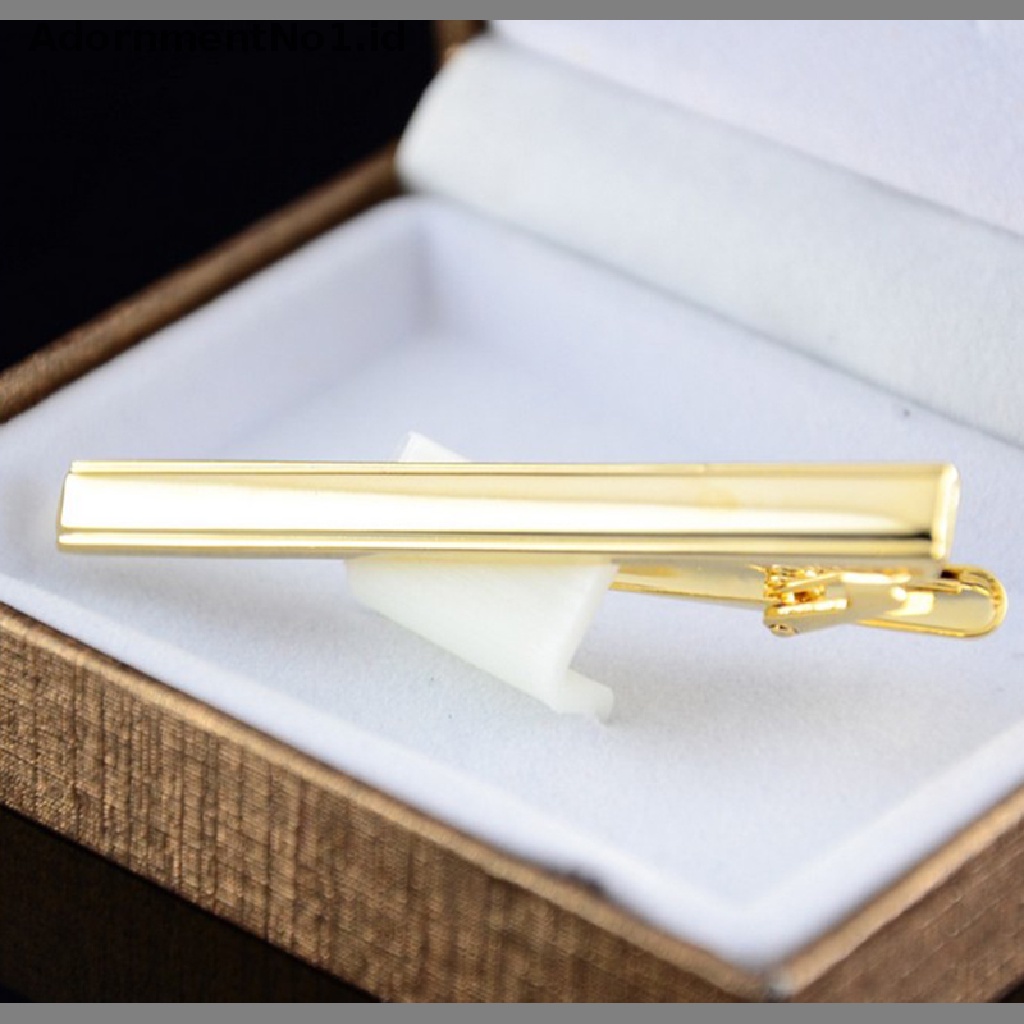 [AdornmentNo1] Mens Metal Gold Plated Tone Simple Daster Tie Pin Bar Clasp Clip [ID]