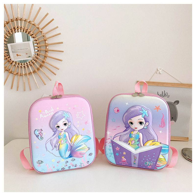 Tas Ransel Anak Sekolah Paud TK Perempuan dan Laki-Laki Model Embos Unicorn, Mermaid, Astronot