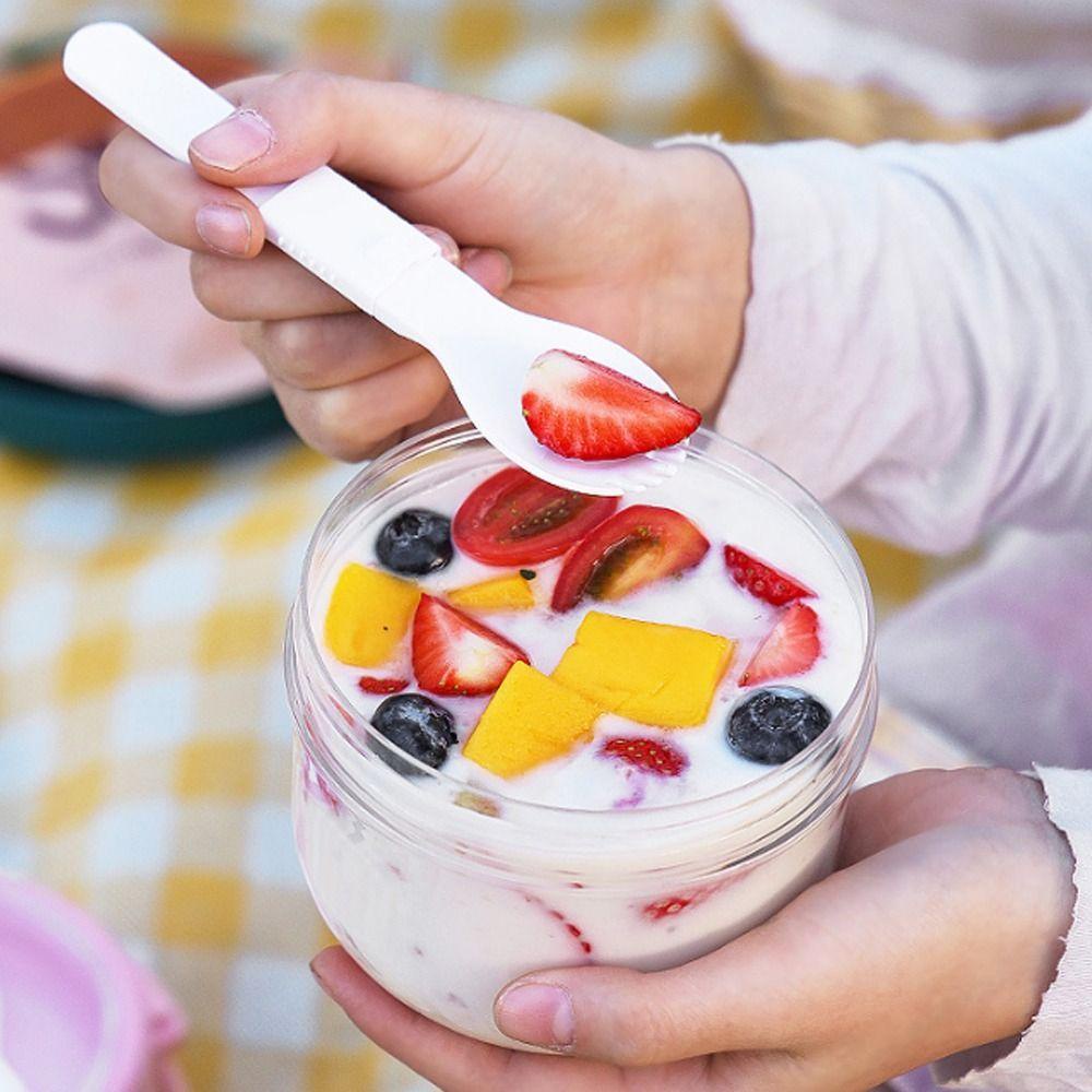 TOP 600ml Oatmeal Cup Yogurt Reusable Spoon Wadah Susu