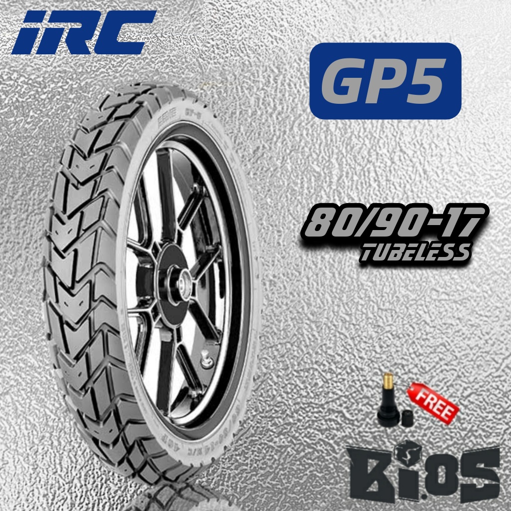 IRC GP5 70/90-17 &amp; 80/90-17 RING 17 BAN MOTOR BEBEK TUBELESS DUAL PURPOSE BAN DEPAN BELAKANG