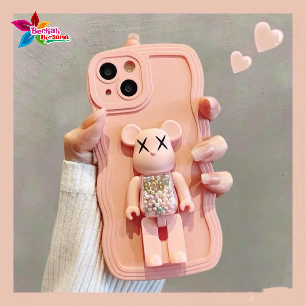 BK SOFTCASE SILIKON WAVE WAVY GELOMBANG WARNA STAND 3D KARAKTER FOR XIAOMI REDMI NOTE 10 11 12 PRO BB7536