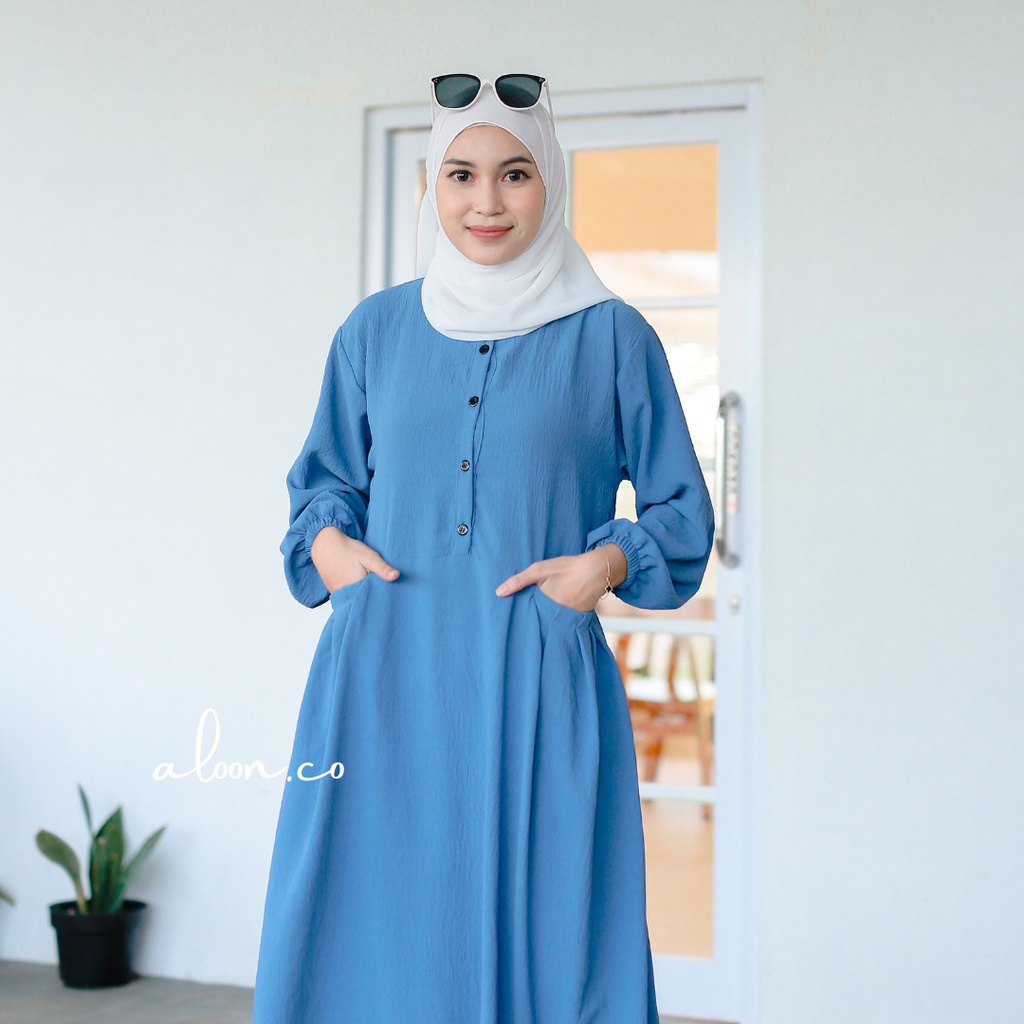 Humaira Gamis Bahan Crinkle Airflow Busui Friendly – Dress Gamis Terbaru