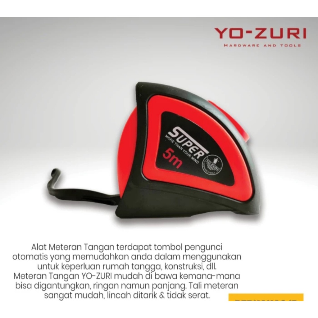 YOZURI Meteran Tukang / Measuring Tape / Meteran Karet 3 Meter